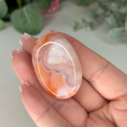 Carnelian Flower Agate Palmstone