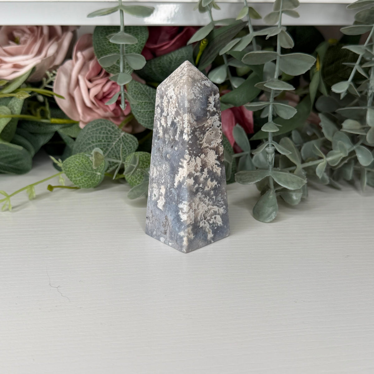 Blue Plume Agate Tower