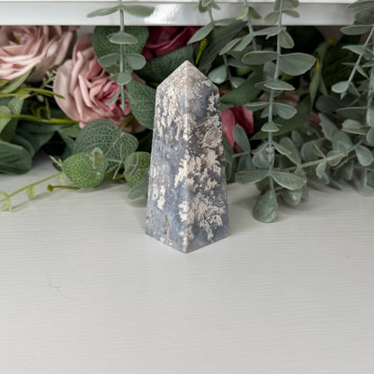 Blue Plume Agate Tower