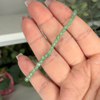 Green Aventurine Faceted Bracelet (4mm)
