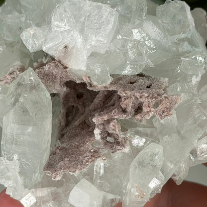 Green Apophyllite With Pink Chalcedony O