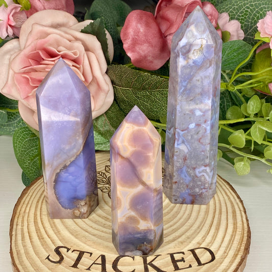 Blue Flower Agate Towers