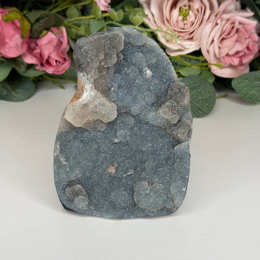 Blue Chalcedony With Stilbite & Calcite 606g