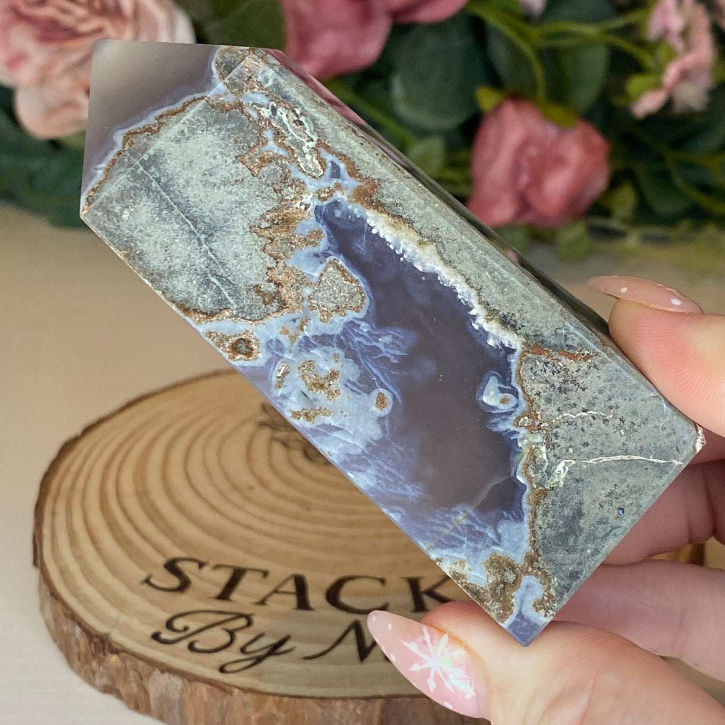 Druzy Agate Tower