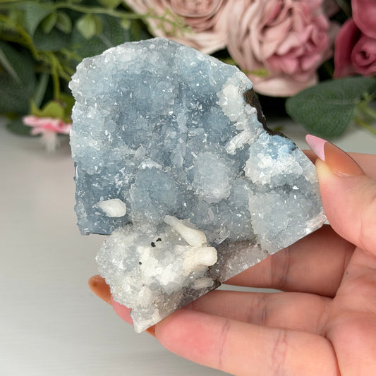 Blue Chalcedony With Stilbite