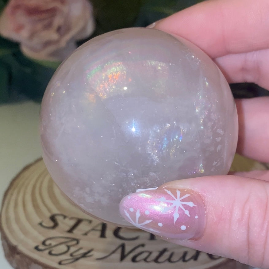 Pink Girasol Quartz Sphere