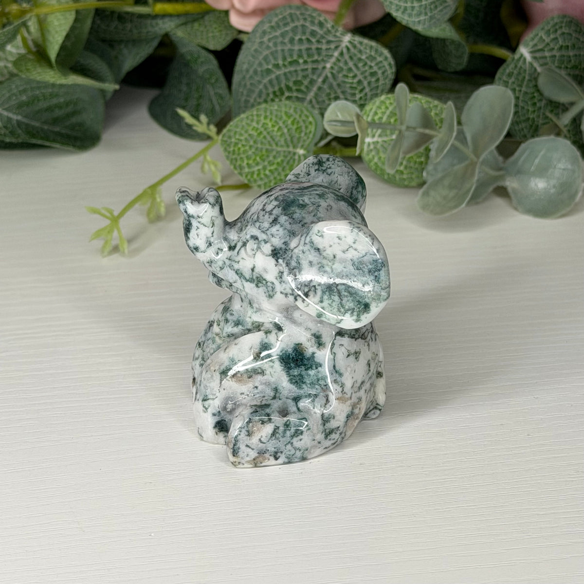 Moss Agate Elephant