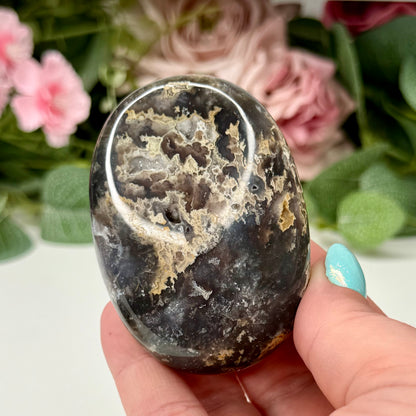 Blue Plume Agate Palmstones