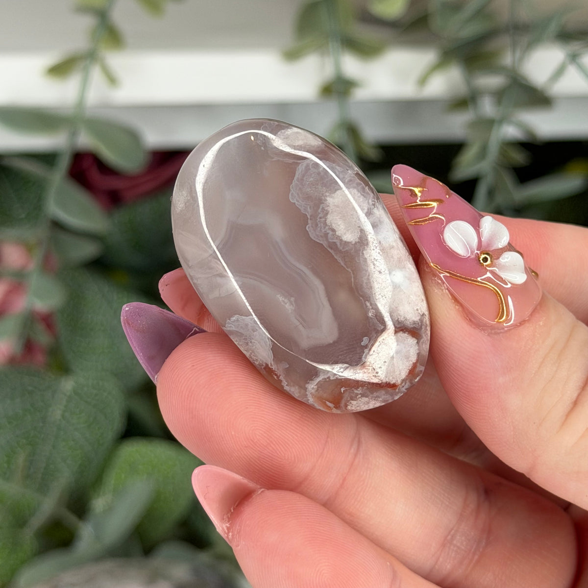 Flower Agate Palm & Hearts