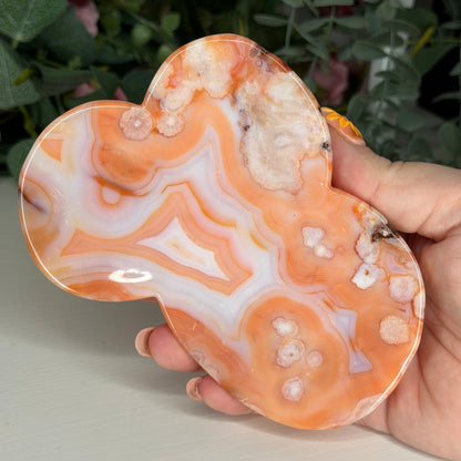 Carnelian Flower Agate Dish E