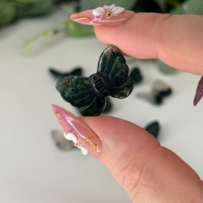 Mini Moss Agate Butterfly