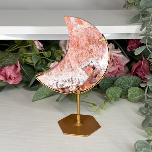 Pink Stick Agate Moon C