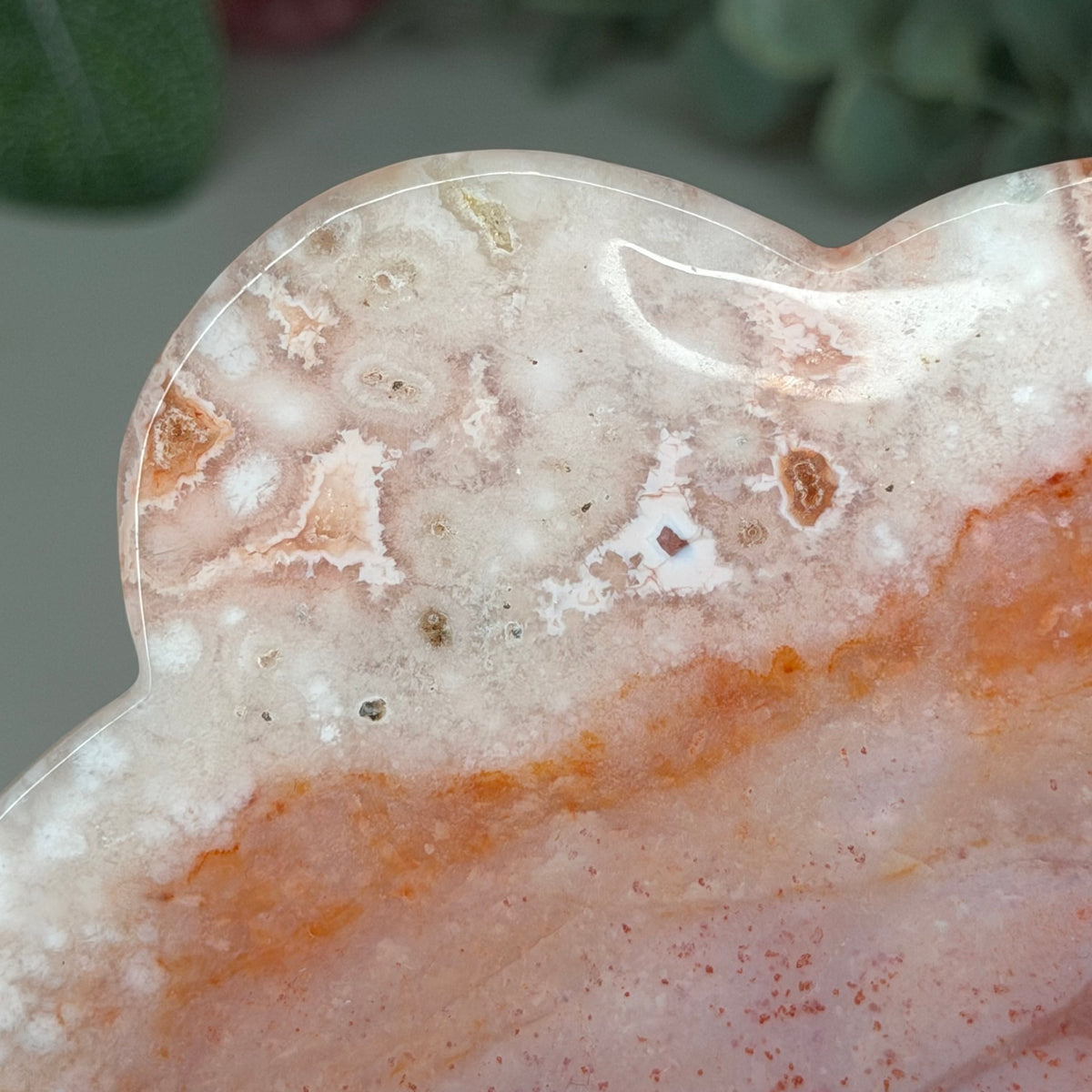 Carnelian Flower Agate Dish C