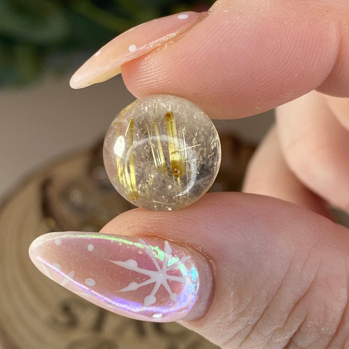 High Quality Golden Rutile Mini Sphere (Intuitively Chosen)