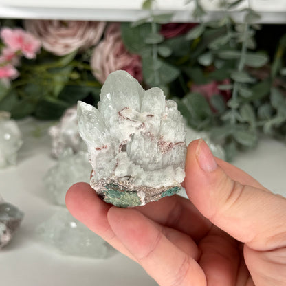 Green Apophyllite With Pink Chalcedony