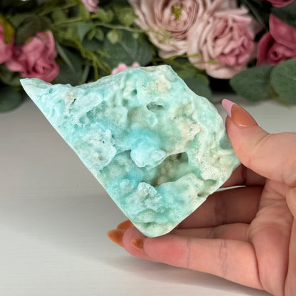 Blue Aragonite Half Polished Freeform