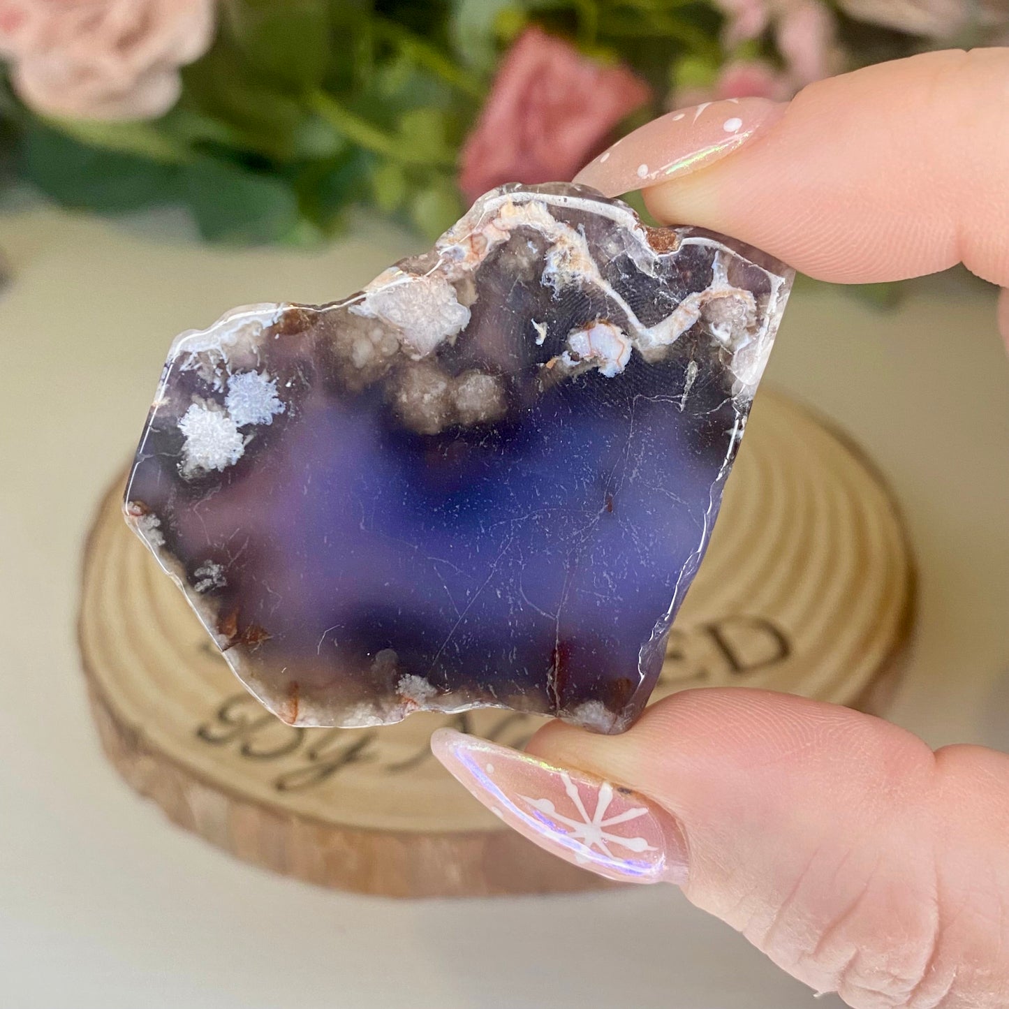 Blue Flower Agate Freeforms