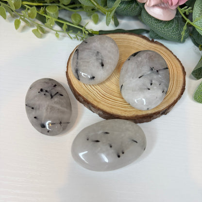 Tourmaline in Quartz Palmstones