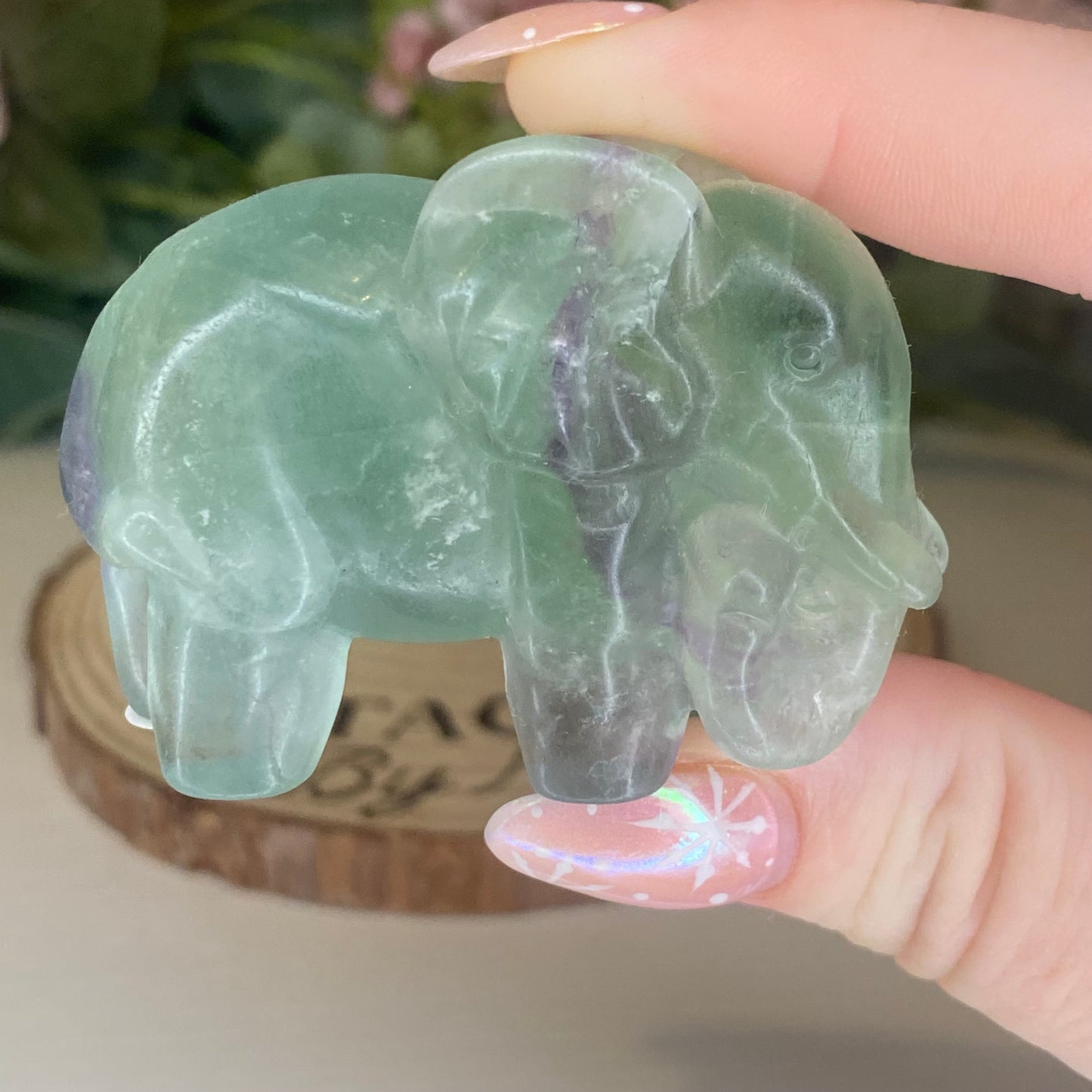 Fluorite Elephant Carvings