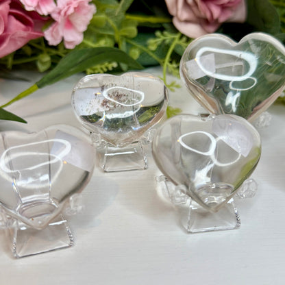 Clear Quartz Hearts