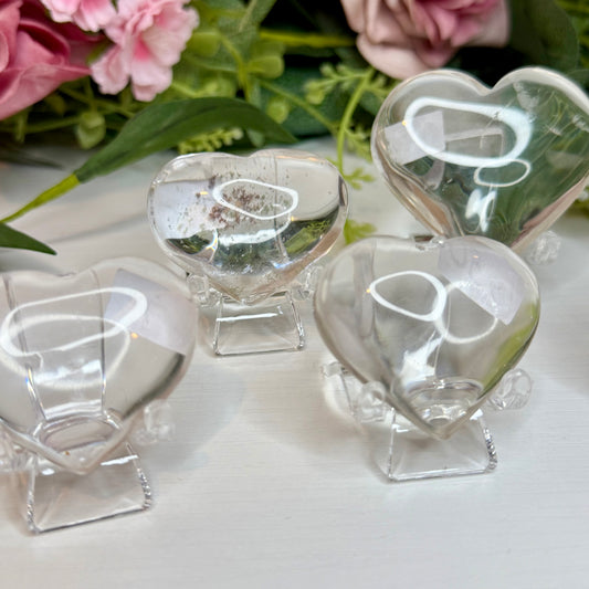 Clear Quartz Hearts