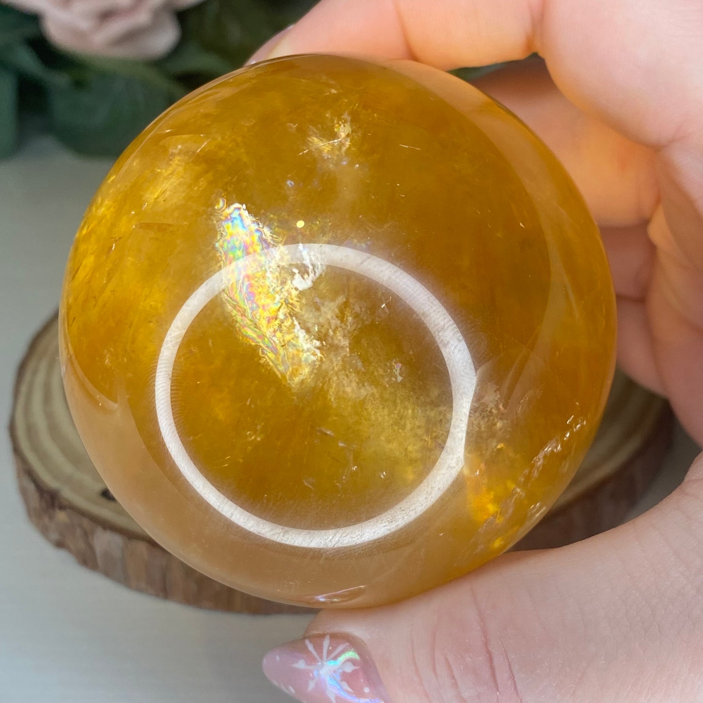 High Quality Optical Honey Calcite Sphere