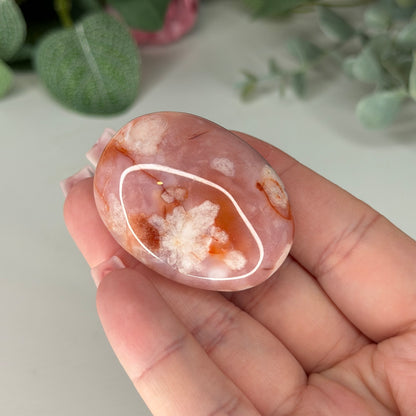 Carnelian Flower Agate Palmstone