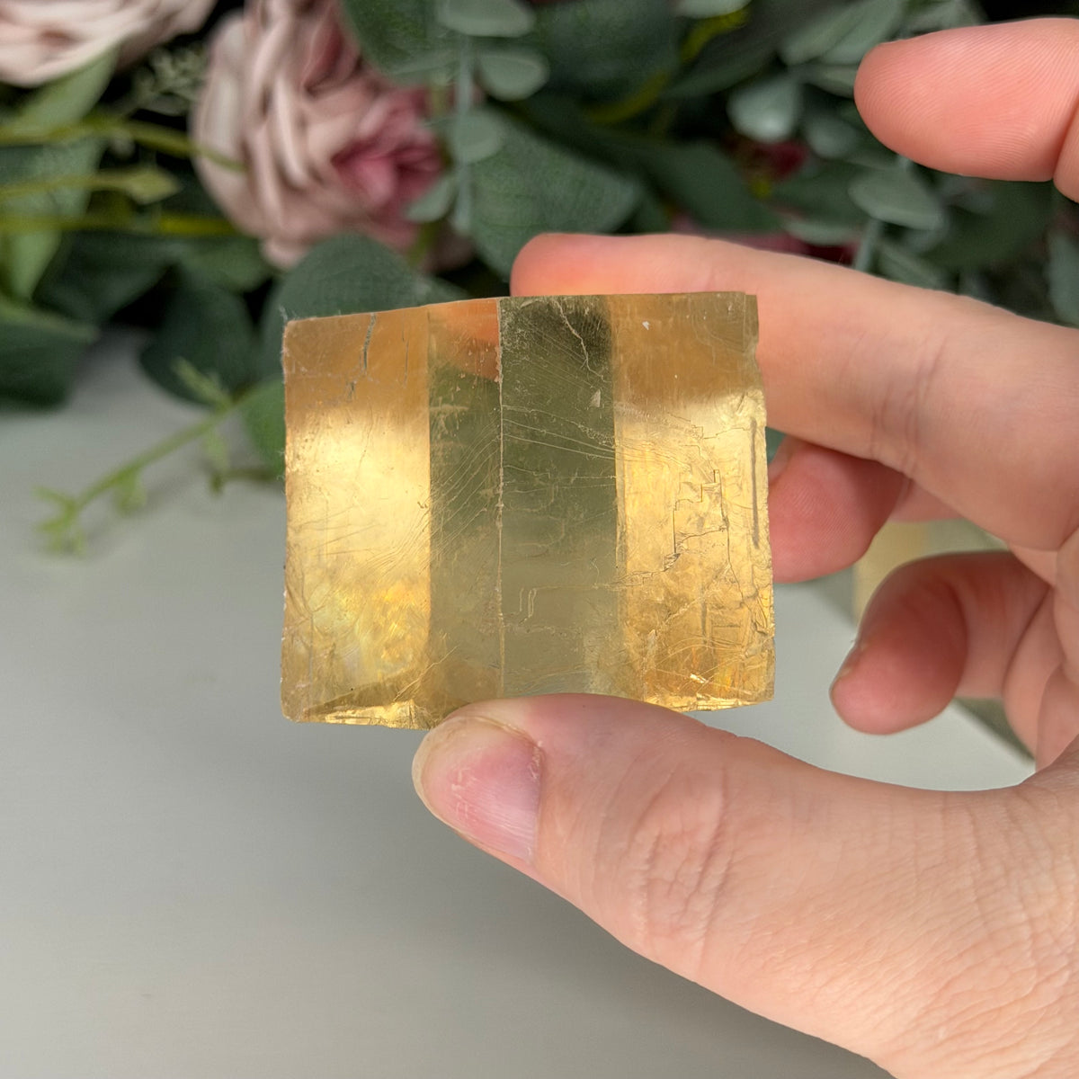 Optical Honey Calcite Freeform