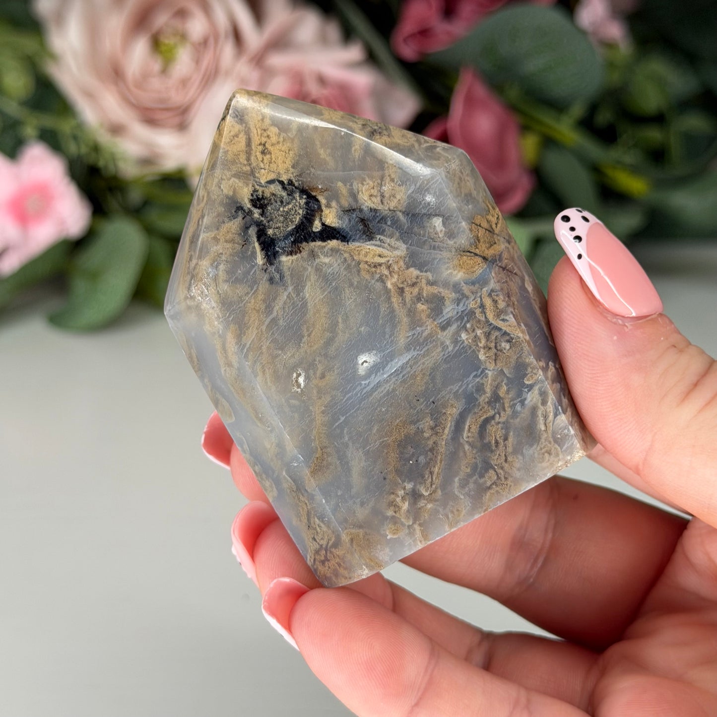 Indonesian Dendritic Moss Agate Domino Towers