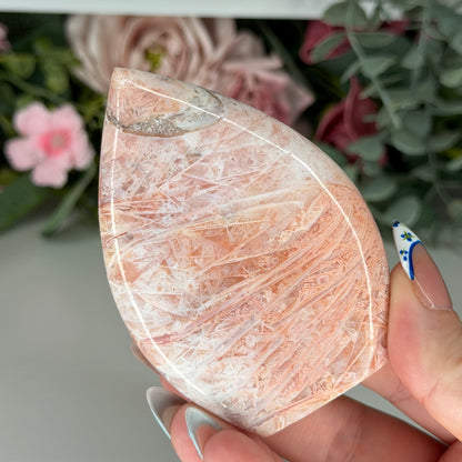 Pink Stick Agate Teardrop