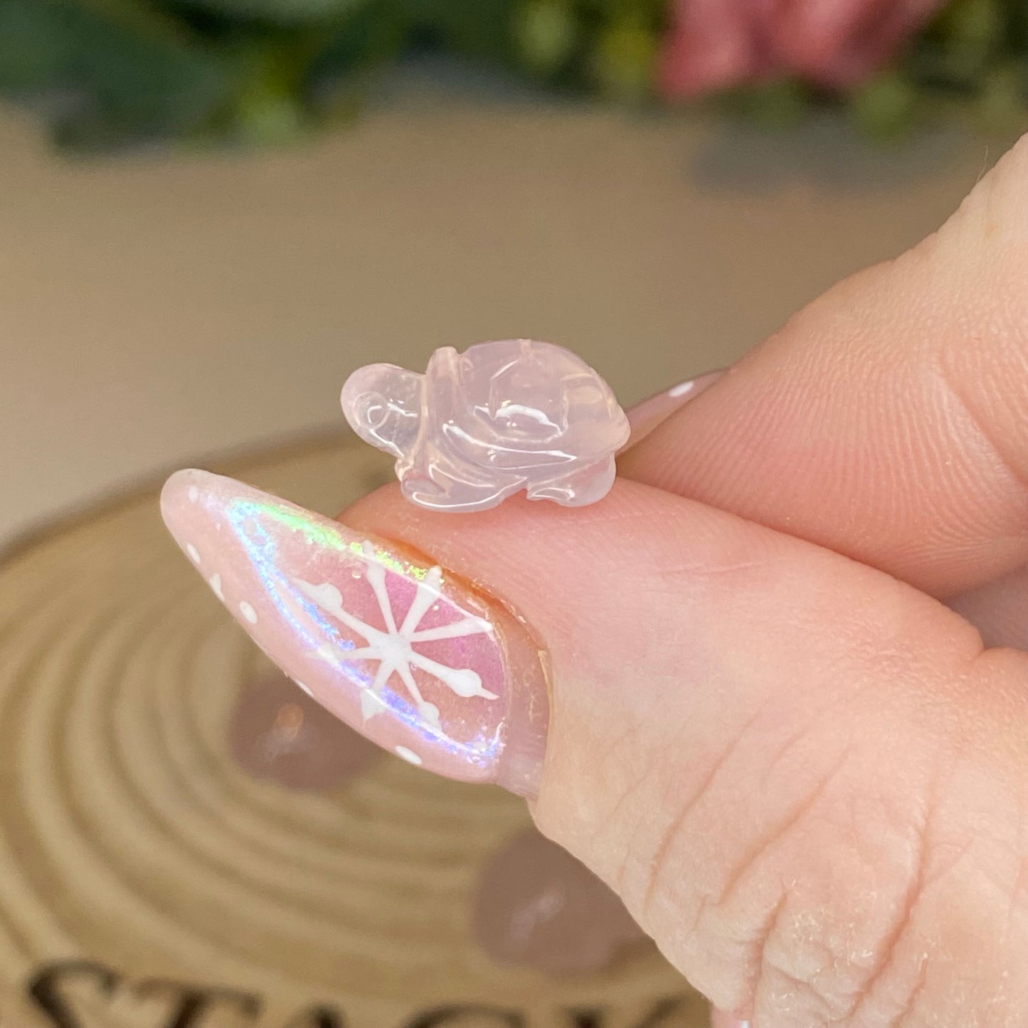 High Quality Mini Rose Quartz Tortoise (Intuitively Chosen)