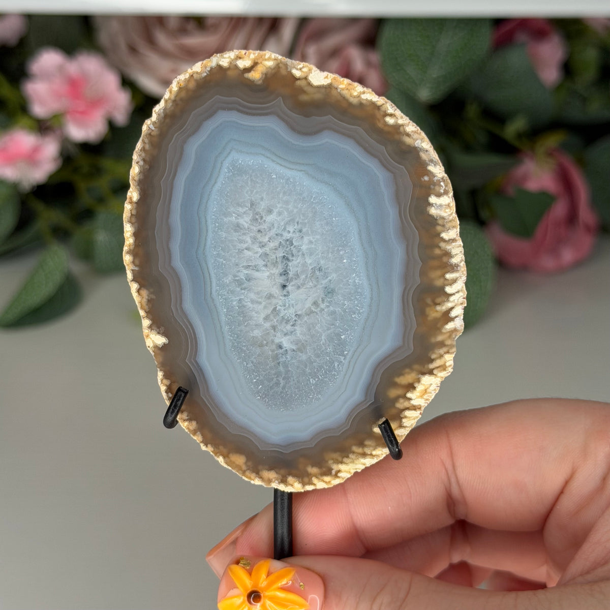 Agate Slice on Stand H