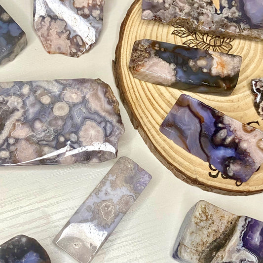 Blue Flower Agate Freeforms