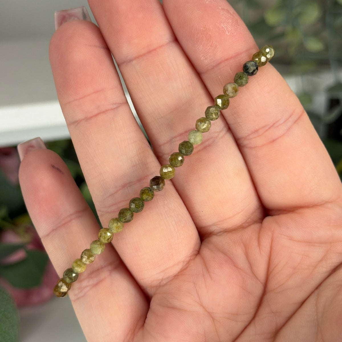 Green Garnet Faceted Bracelet (4mm)