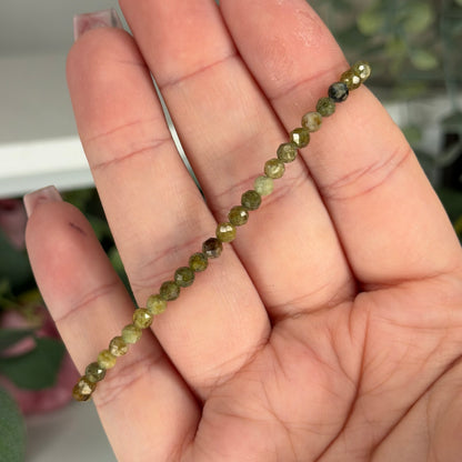 Green Garnet Faceted Bracelet (4mm)