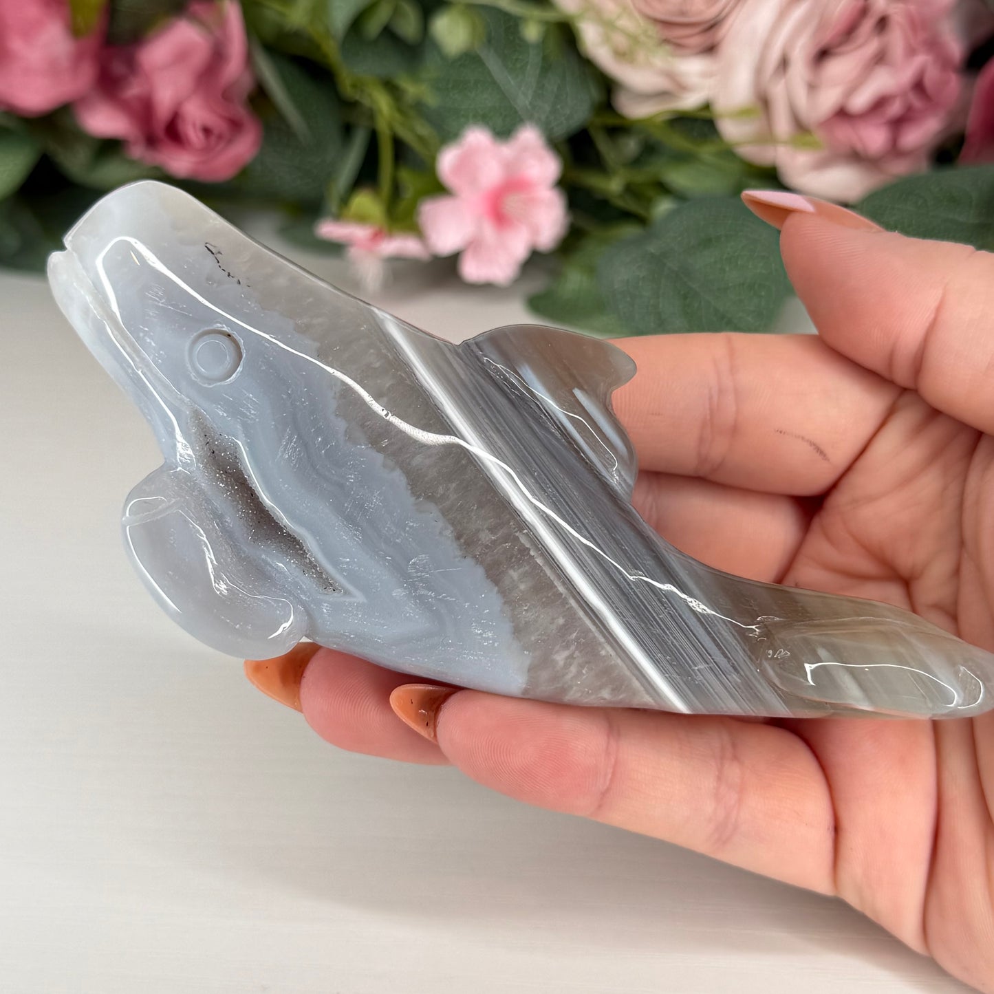 Druzy Agate Whales