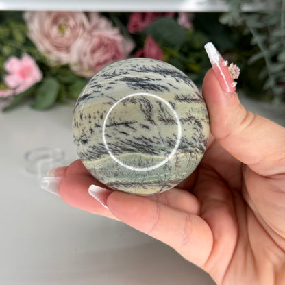 Dendritic Green Picture Jasper Spheres