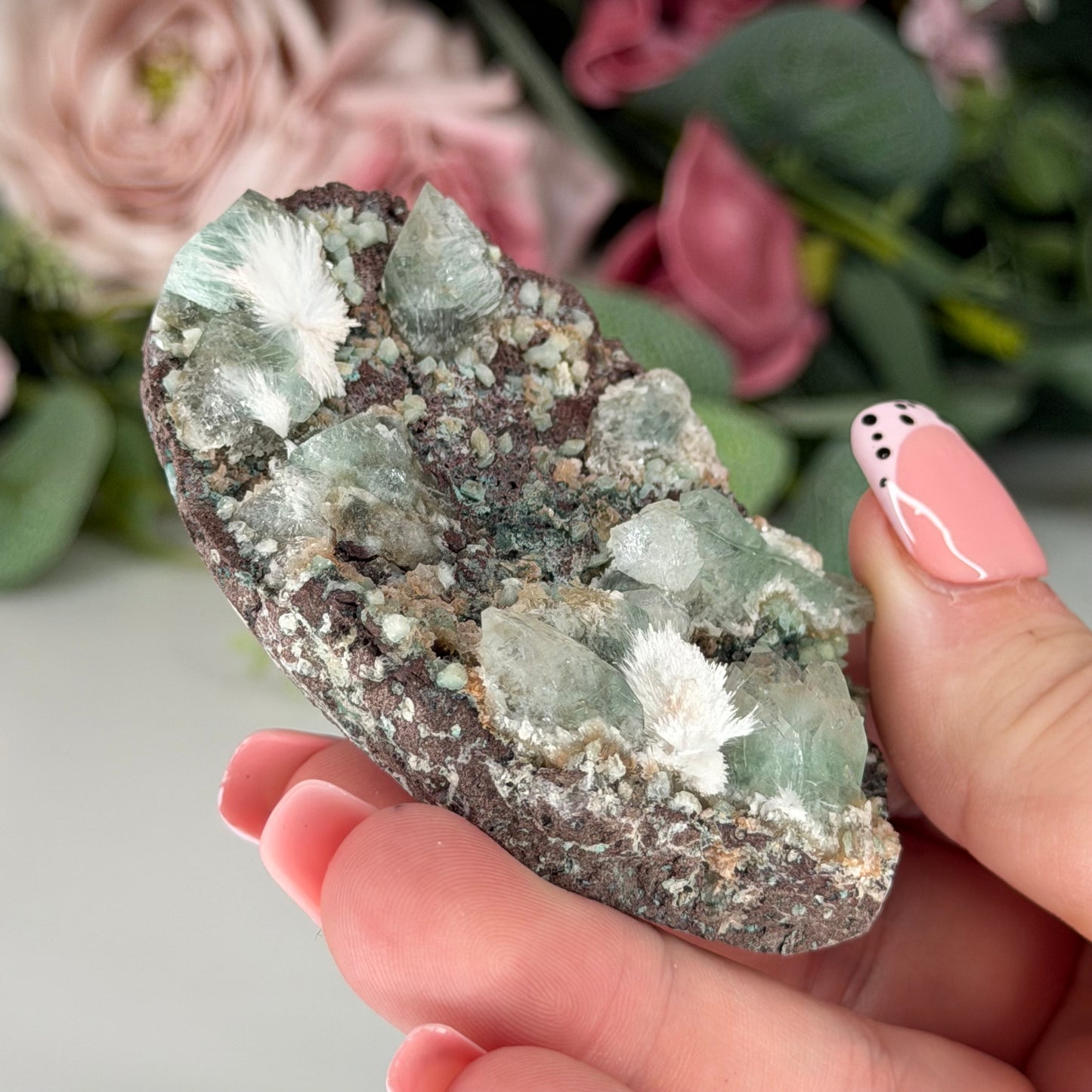 Green Apophyllite With Mordenite AN