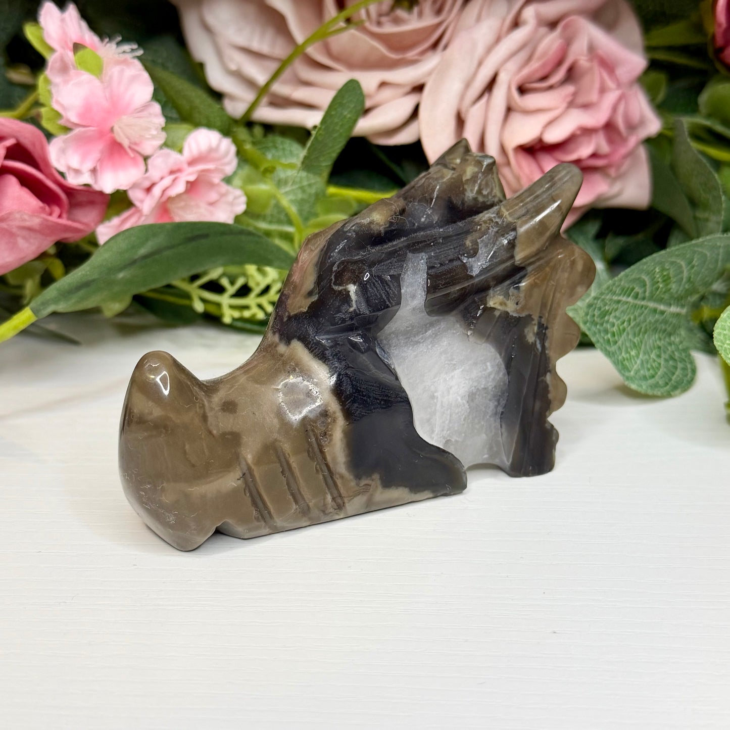 Volcano Agate Dragon Head