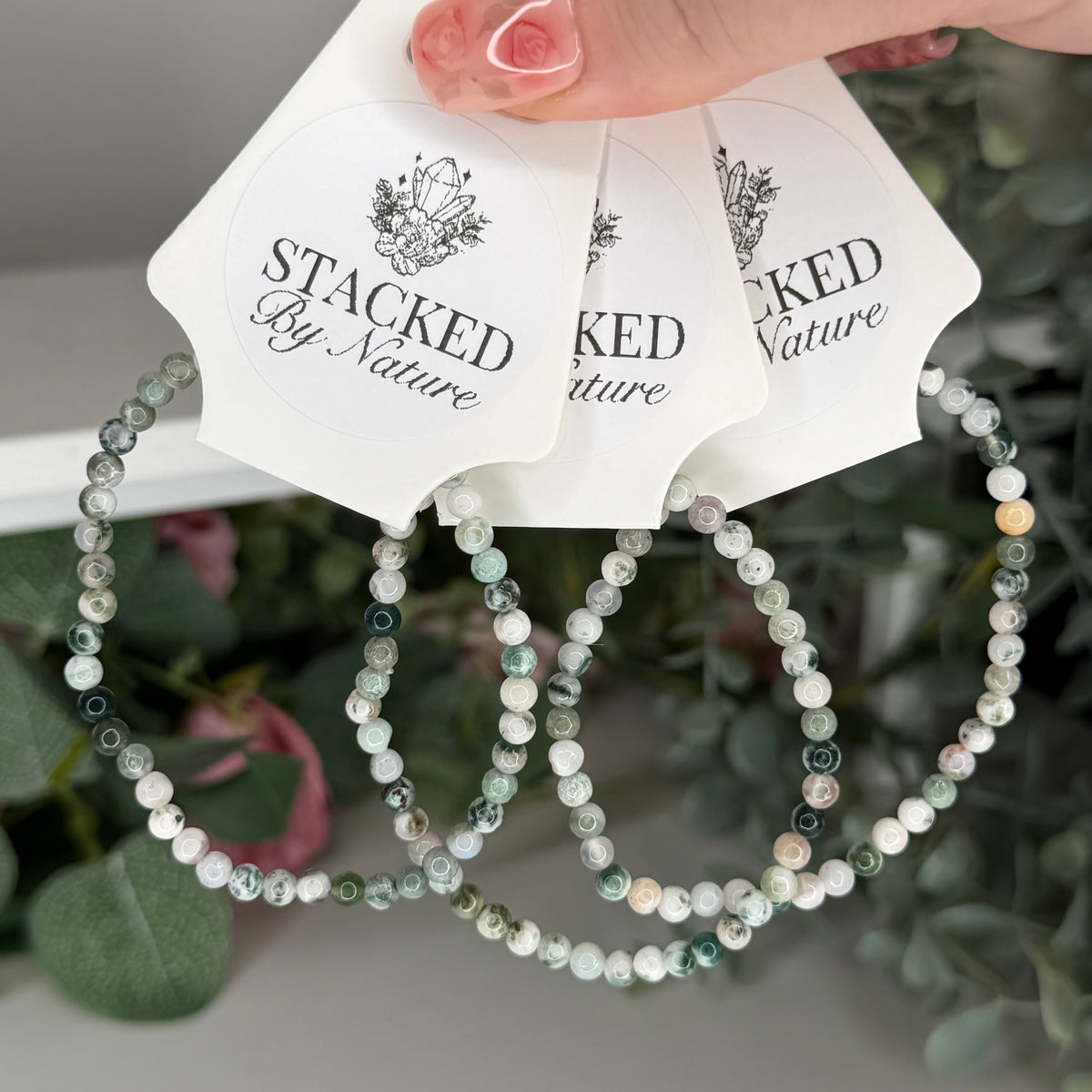 Moss Agate Bracelet (4mm)