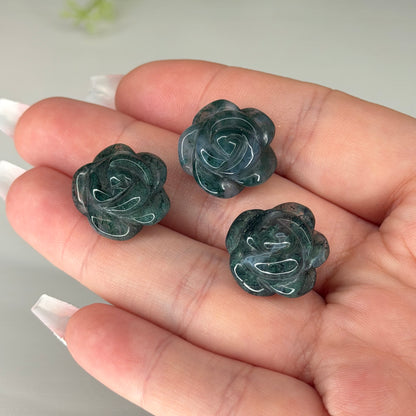 Moss Agate Mini Rose