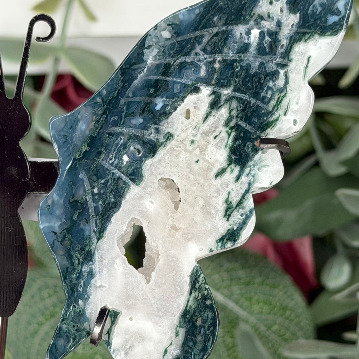 Moss Agate Butterfly Wings