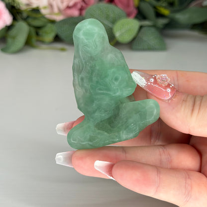 Green Fluorite Mum & Baby Carving