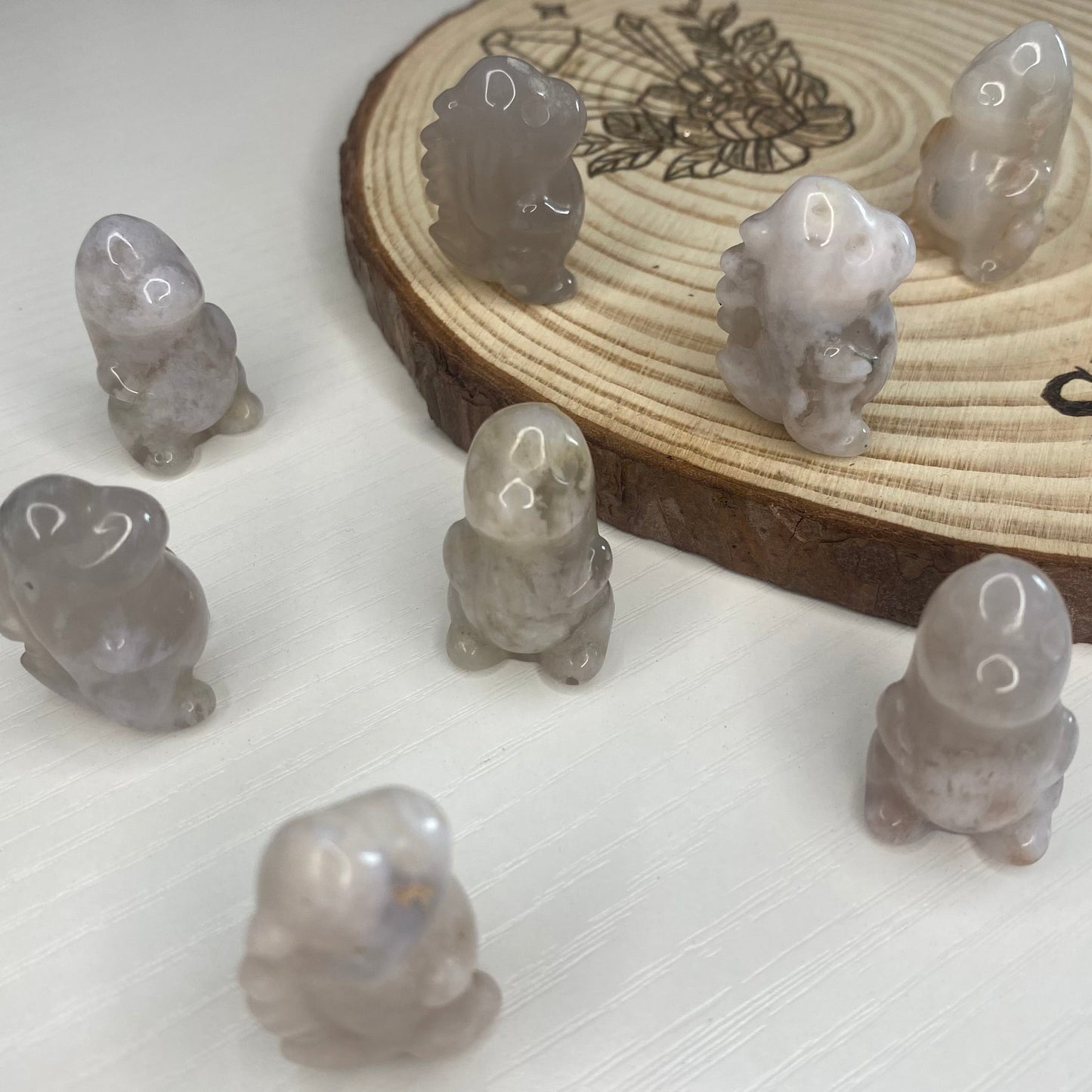 Flower Agate Chubby Dino (Intuitively Chosen)