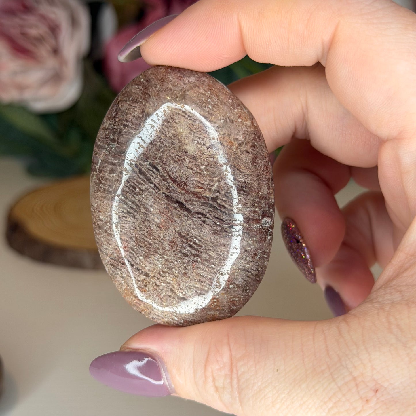 Thousand Layer Garden Quartz Palmstone