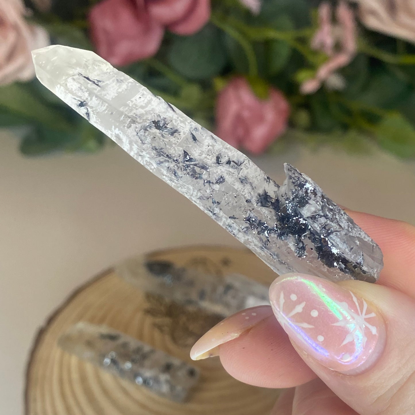 Raw Specularite on Quartz