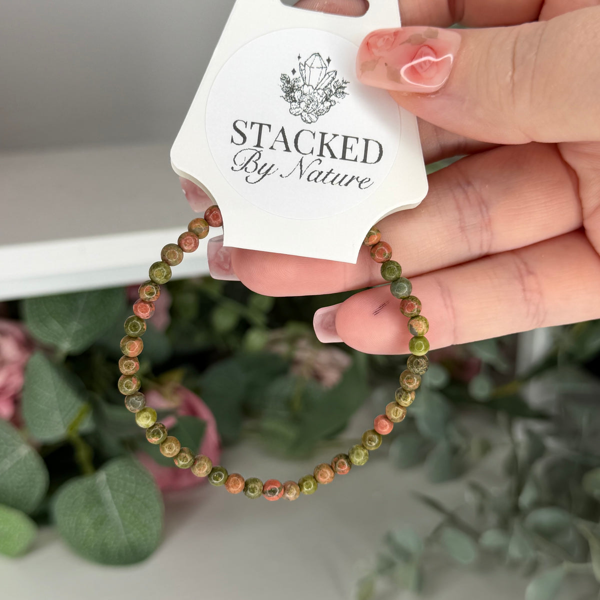 Unakite Bracelet (4mm)