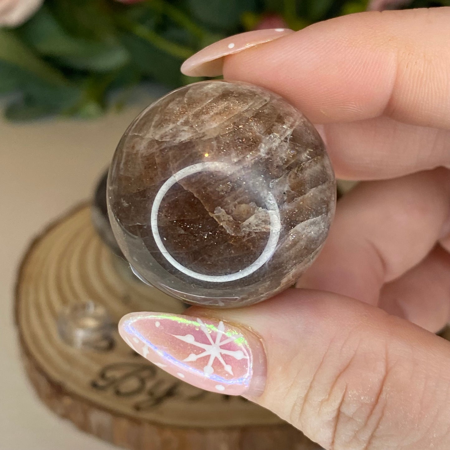 Chocolate Moonstone Spheres