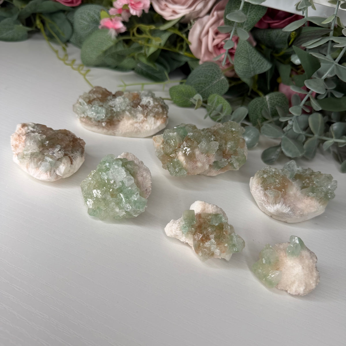 Green & Orange Apophyllite On Mordenite