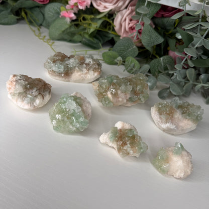 Green & Orange Apophyllite On Mordenite